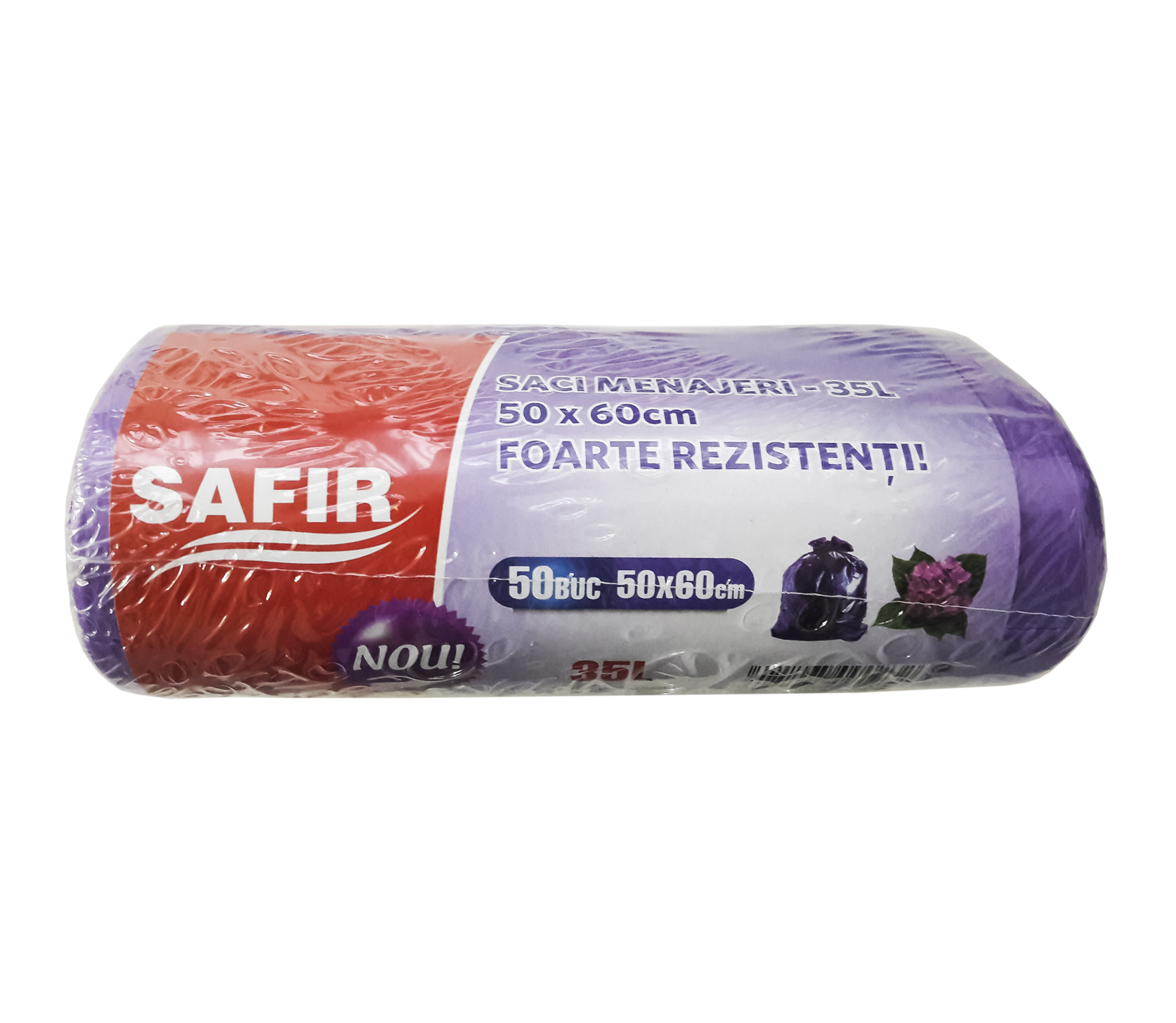 Saci menajeri  35 L  50 buc/rola  mov  Safir